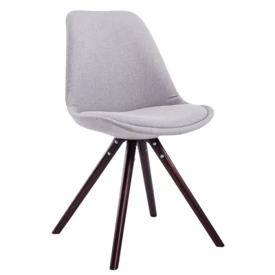 CLP Retro-Stuhl Toulouse Rund Mit Stoffbezug Und Hochwertigem Sitzpolster I Lehnstuhl Mit Stabilem Holzgestell I Sitzhöhe 48 cm