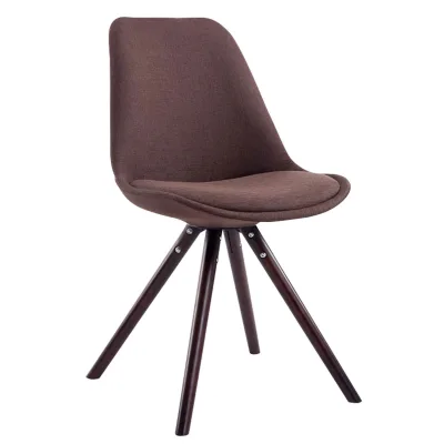 CLP Retro-Stuhl Toulouse Rund Mit Stoffbezug Und Hochwertigem Sitzpolster I Lehnstuhl Mit Stabilem Holzgestell I Sitzhöhe 48 cm