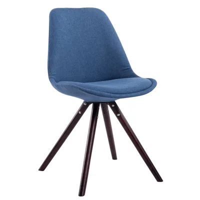 CLP Retro-Stuhl Toulouse Rund Mit Stoffbezug Und Hochwertigem Sitzpolster I Lehnstuhl Mit Stabilem Holzgestell I Sitzhöhe 48 cm