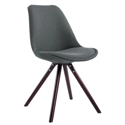 CLP Retro-Stuhl Toulouse Rund Mit Stoffbezug Und Hochwertigem Sitzpolster I Lehnstuhl Mit Stabilem Holzgestell I Sitzhöhe 48 cm