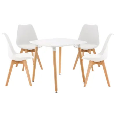 CLP Sitzgruppe Liborg I 4X Stuhl Linares + 1X Tisch Viborg I Moderne Essgruppe