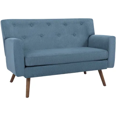 CLP Sofa 2-Sitzer mit Cordbezug Kioni, Couch bequem für Wohnzimmer, komfortabel gepolstert, bis 240 kg belastbar, Beine aus Kautschukholz