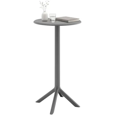 CLP Stehtisch wetterfest stabil Tomas, Gartentisch rund Ø 60 cm Höhe 107 cm, Outdoortisch Polypropylen UV-beständig winterfest