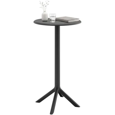 CLP Stehtisch wetterfest stabil Tomas, Gartentisch rund Ø 60 cm Höhe 107 cm, Outdoortisch Polypropylen UV-beständig winterfest