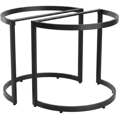 CLP Tischbeine Metall schwarz 2er Set Cranford, Tischkufen Set für DIY-Esstisch, Tischgestell pulverbeschichtet schwarz, bis 300 kg belastbar