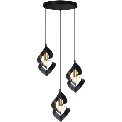 Collett's Monde Hängeleuchte Schwarz, Gold 120 cm