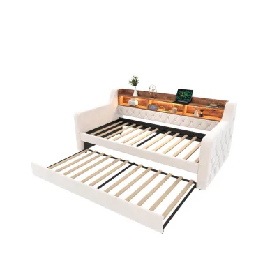 ComfortXL Ausziehbett Beige 90x190 cm