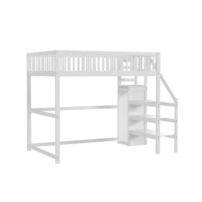 ComfortXL Hochbett Weiß 140x200 cm