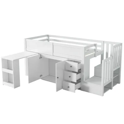 ComfortXL Hochbett Weiß 90x200 cm