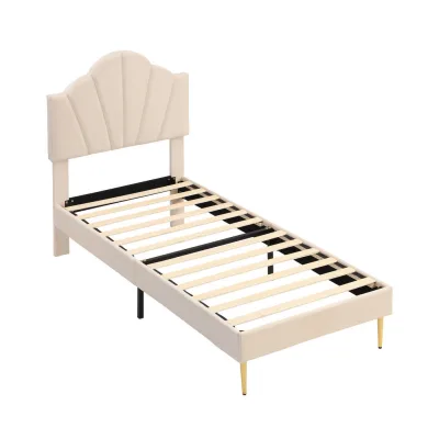 ComfortXL Polsterbett Beige 90x200 cm