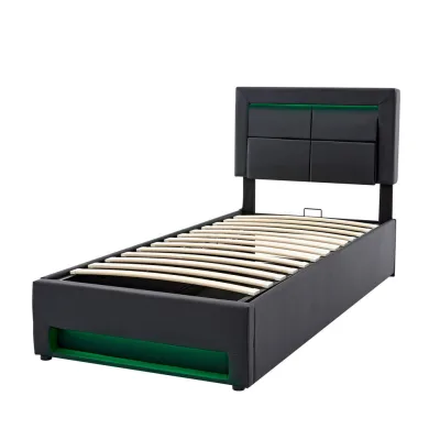 ComfortXL Stauraumbett Schwarz 90x200 cm