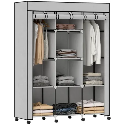 ComfortXL Stoffschrank Grau 43x162.5x125 cm