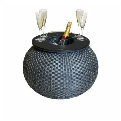 Cootab Cooler Table 3-In-1 Champagner, Schwarz 55x40x55 cm