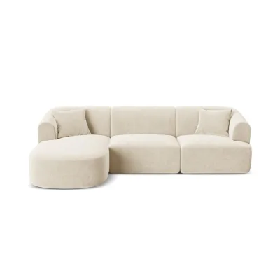 Cosmopolitan Design Modulares-Ecksofa Creme 256x156 cm