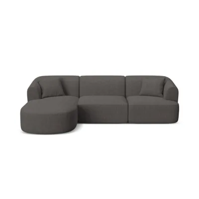 Cosmopolitan Design Modulares-Ecksofa Grau 256x156 cm