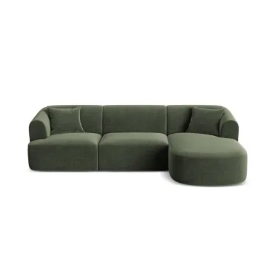 Cosmopolitan Design Modulares-Ecksofa Grün 256x156 cm