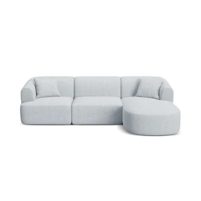 Cosmopolitan Design Modulares-Ecksofa Hellgrau 256x156 cm