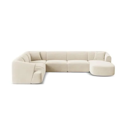 Cosmopolitan Design Modulares-Panoramasofa Creme 255x70x330 cm