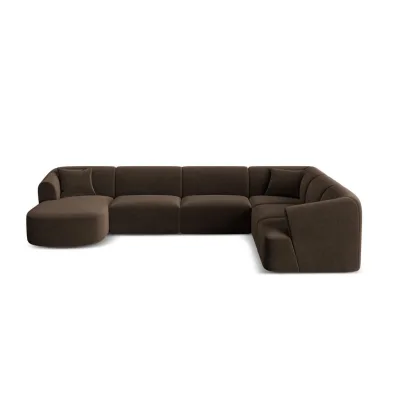 Cosmopolitan Design Modulares-Panoramasofa Dunkelbraun 255x70x330 cm