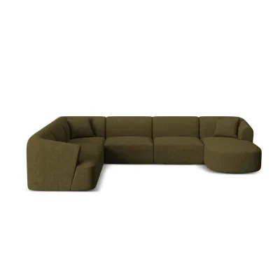 Cosmopolitan Design Modulares-Panoramasofa Grün 255x70x330 cm
