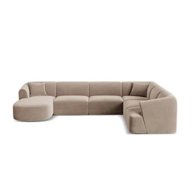Cosmopolitan Design Modulares-Panoramasofa Mokka 255x70x330 cm