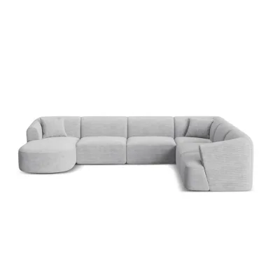 Cosmopolitan Design Modulares-Panoramasofa Silber 255x70x330 cm