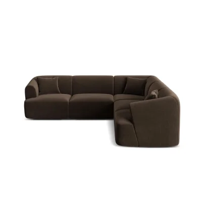 Cosmopolitan Design Symmetrisches-Modulares-Ecksofa Dunkelbraun 255x255 cm