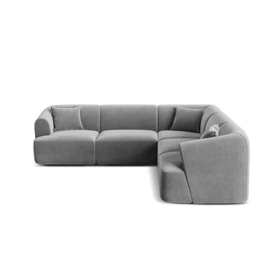 Cosmopolitan Design Symmetrisches-Modulares-Ecksofa Grau 255x255 cm