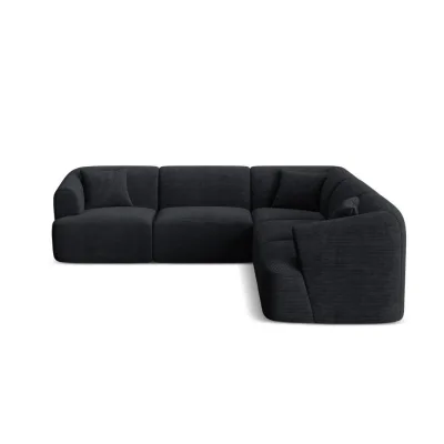Cosmopolitan Design Symmetrisches-Modulares-Ecksofa Schwarz 255x255 cm