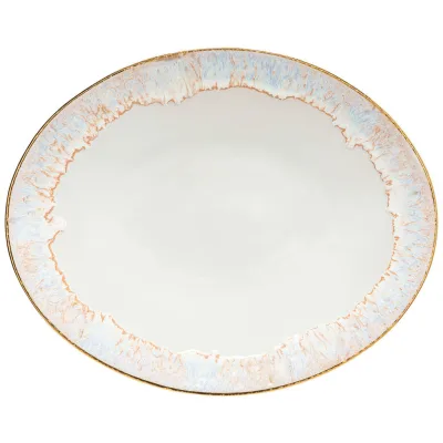 Costa Nova Servierplatte Taormina Gold, Weiß Hochglanz 40x5x33 cm