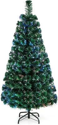 Costway 150cm Künstlicher Weihnachtsbaum mit Glasfaser-Farbwechsler