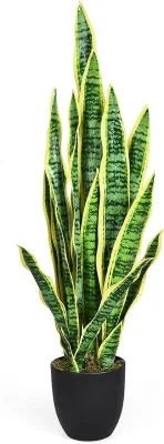 Costway COSTWAY Kunstpflanze Sansevieria, Künstliche Schlangenpflanze 90 cm