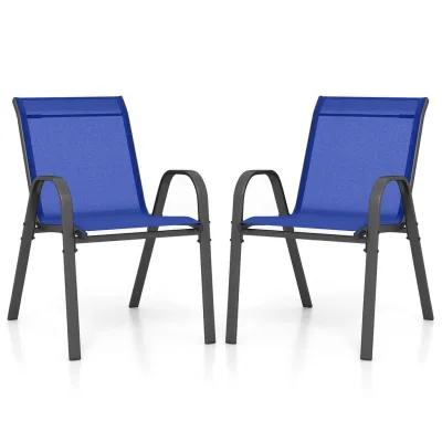 Costway Gartenstühle Blau 70x84x56 cm