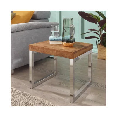 Couchtisch quadratisch 45cm Sheesham Massivholz Wohnzimmertisch Beistelltisch