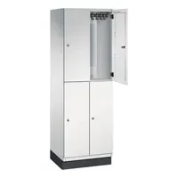 C+P Kleiderspind Cambio 4 Fächer mit Sockel 600 x 1.950 x 525 mm (B x H x T) lichtgrau