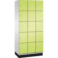 C+P Schließfachschrank Cambio mit Sockel 900 x 1.950 x 525 mm (B x H x T) 15 Fächer lichtgrau