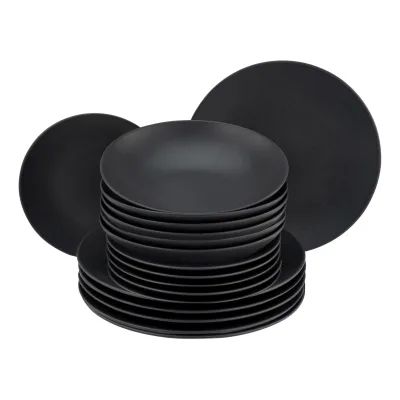 CreaTable 23195 Serie Soft Touch Black 18-tlg Geschirrset für 6 Personen