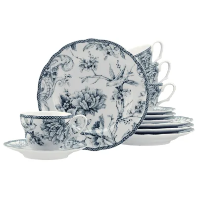 Creatable Kaffeeservice Adelaide Blau Blau, Weiß