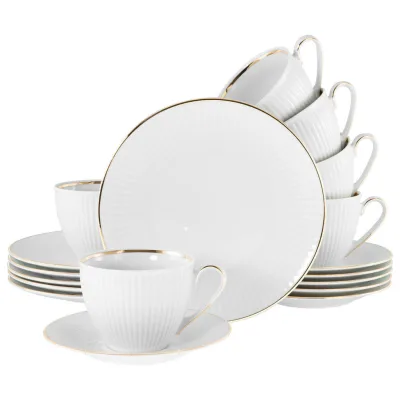 Creatable Kaffeeservice Valencia Weiß, Gold