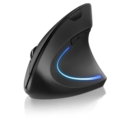 CSL ergonomische Vertikalmaus für Rechtshänder, kabellos mit 2,4 GHz, optisch, 6 Tasten, 800/1200/1600 dpi, mit USB-Nano-Empfänger