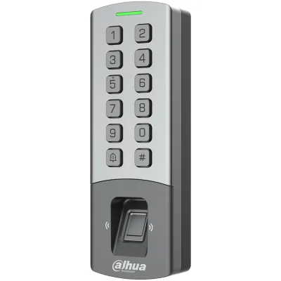 Dahua ASI1212M-W Standalone Zutrittskontrolle mit Fingerabdruck Scanner MIFARE-Kartenleser Tastatur grau