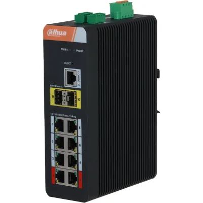 Dahua IS4210-8GT-120 Dahua PoE-Switch 10 Ports 8 Ports PoE 2 Ports SFP managed Desktop DIN-Schiene