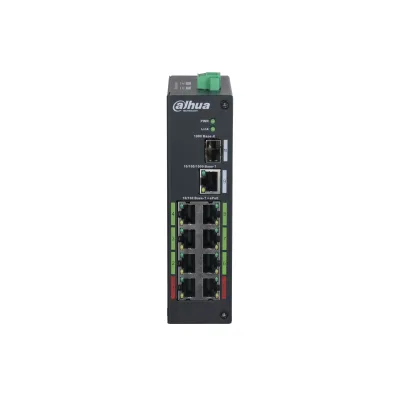 Dahua LR2110-8ET-120-V2 10 Port Unmanaged Switch mit 8 Port ePoE, DIN-Schiene