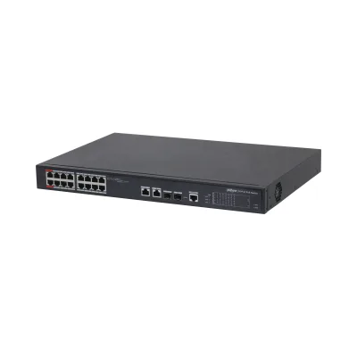 Dahua PFS4218-16ET-190 Desktop PoE Switch mit 16 Port 100 Mbps und 2 Port Gigabit Managed