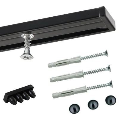 Deco-Raum Gardinenschiene Schwarz 440 cm