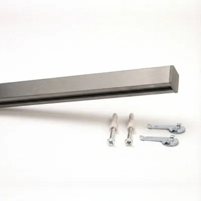 Deco-Raum Gardinenschiene Silber 180 cm