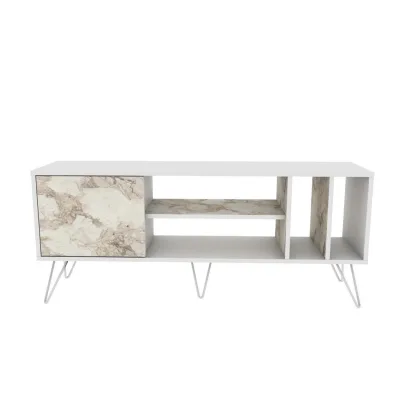 Decorotika Tv-Element Weiß, Creme 35.5x58.4x140 cm