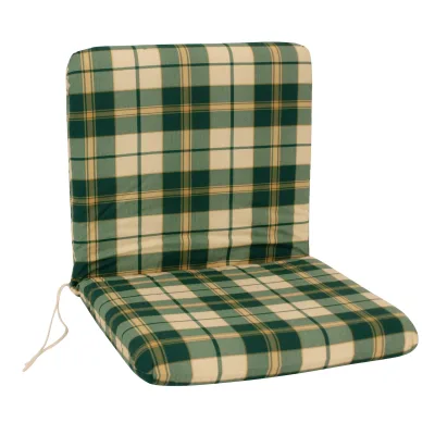 Auflage BOSTON für Sessel, grün/beige kariert