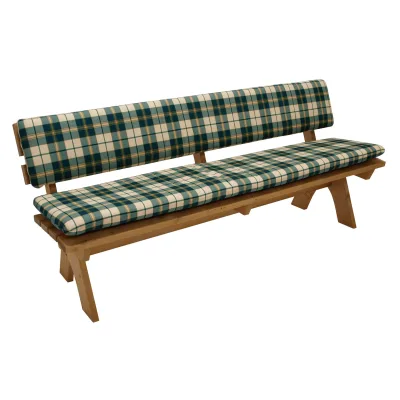 Auflagenset BOSTON für Bank 4-sitzer 195m, grün/beige kariert, 2-teilig