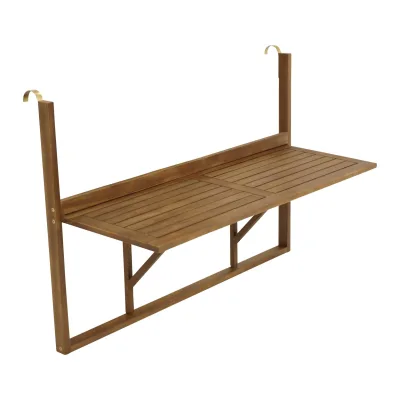 Balkonhängetisch 120x40cm, Akazienholz geölt